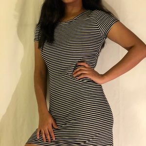 Striped Body Con Mini Dress